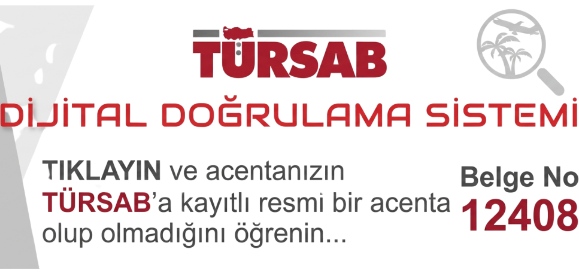 TÜRSAB Dijital Doğrulama Sistemi — Belge No 12408