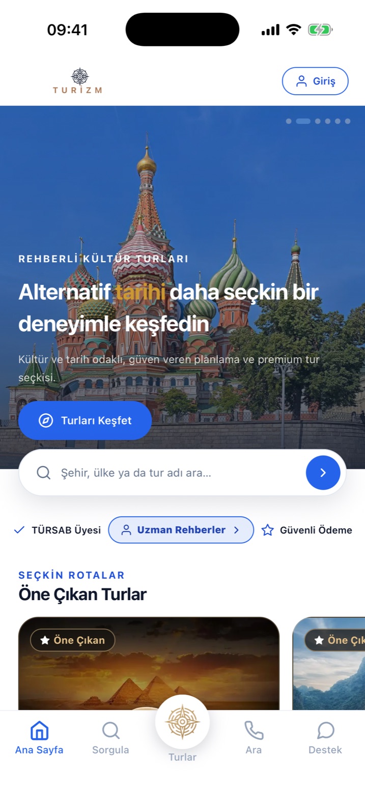 Tadlem mobil uygulamasının ana ekranı